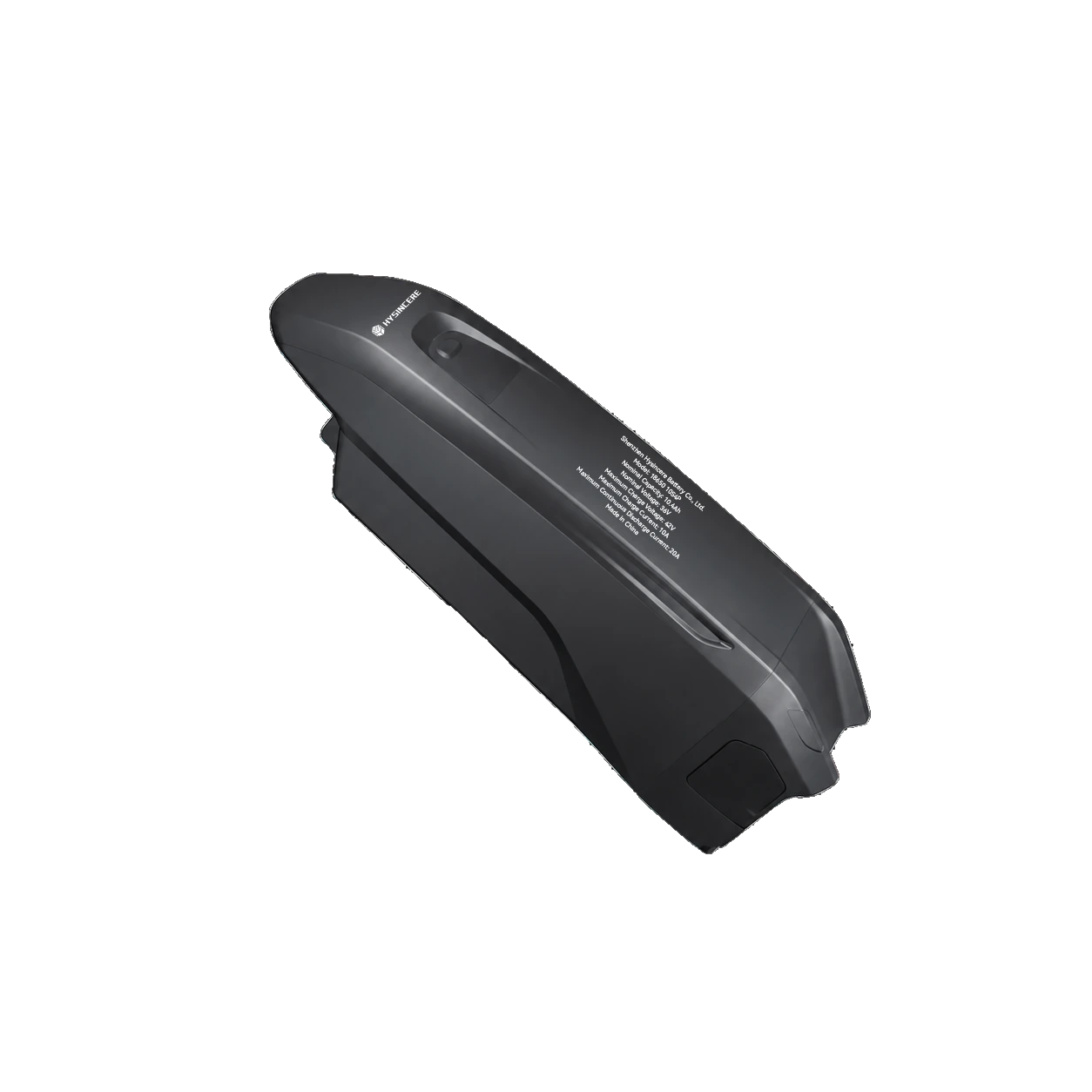 Hysincere 18650 10S4P 36V 10.4Ah e-bike battery pack, angled view
