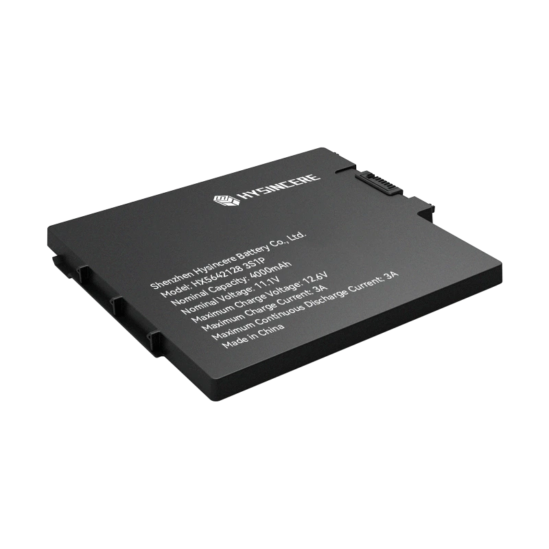海芯HX5642128 3S1P、11.1V、4000mAh低温电池组，正面斜视图