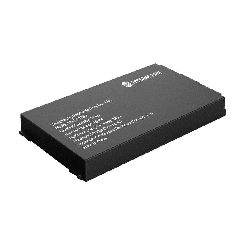 Hysincere 18650 7S5P 25.9V 11Ah low-temperature battery pack, angled view