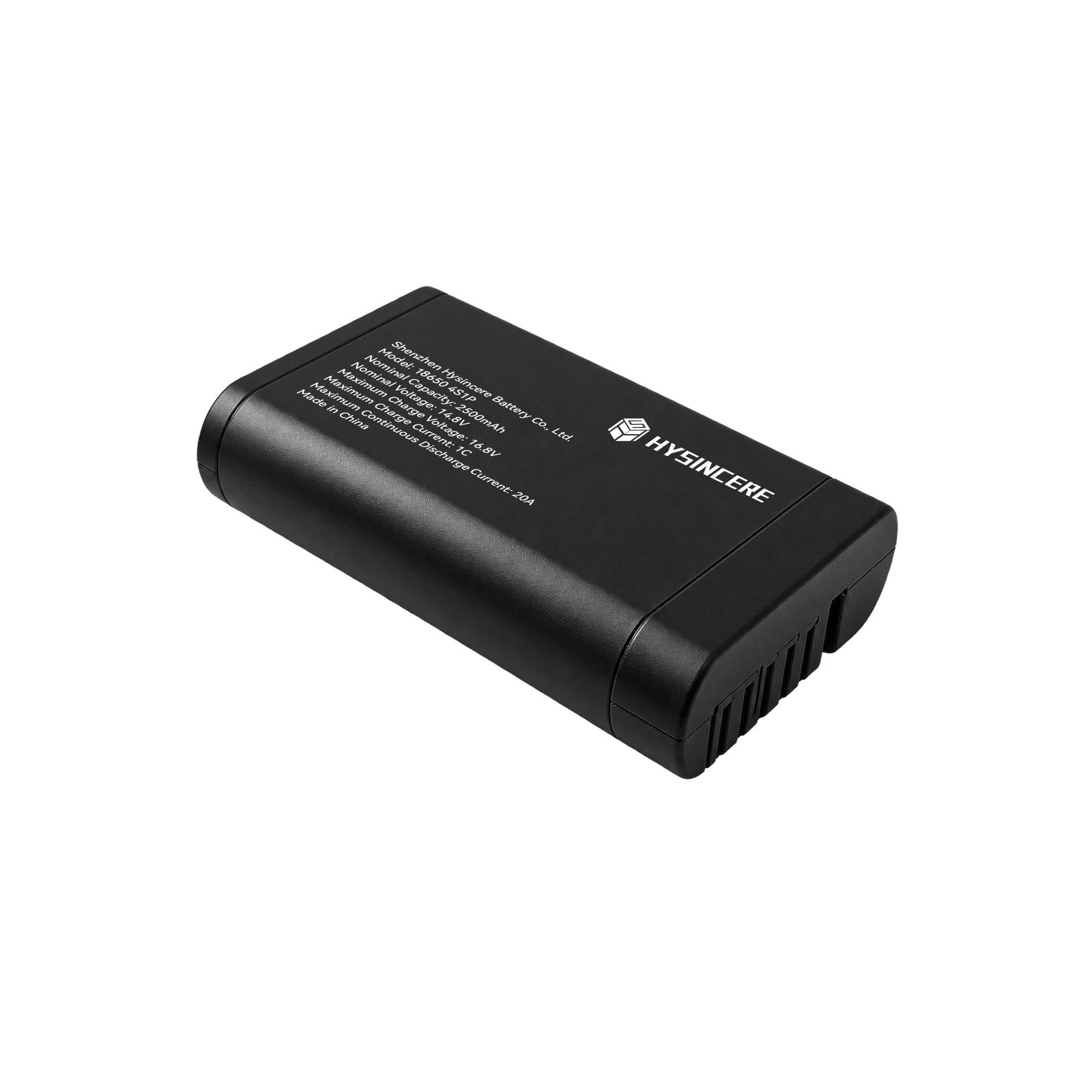 海芯18650 4S1P、14.8V、2500mAh医疗设备电池组，正面斜视图