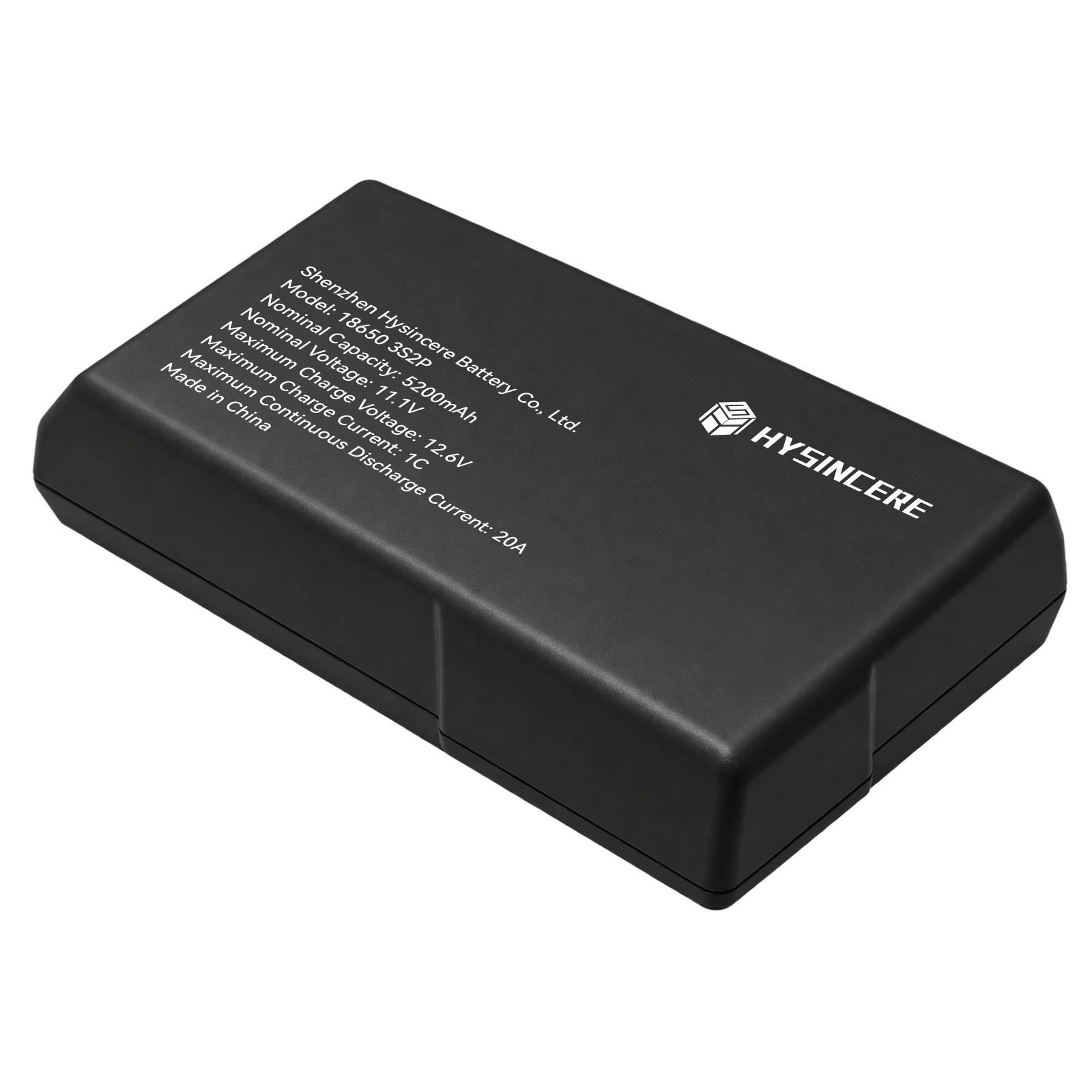 Hysincere 18650 3S2P 5200mAh 11.1V medical equipment lithium battery pack, front three-quarter view