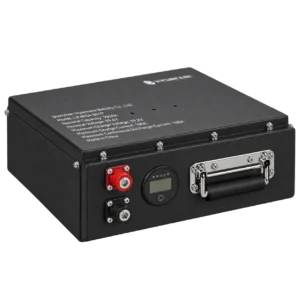 Hysincere LiFePO4 8S1P 25.6V 100Ah robot battery pack, angled view
