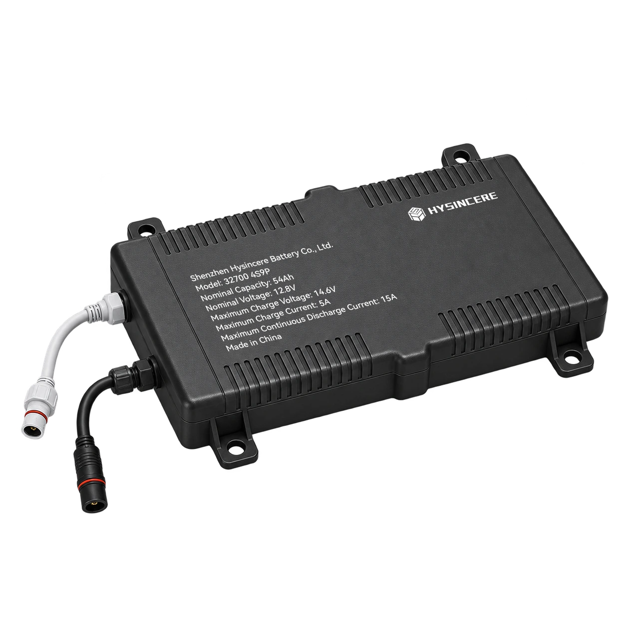 海芯32700 4S9P、12.8V、54Ah太阳能灯电池组，正面斜视图
