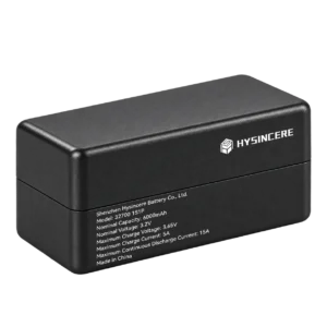 Hysincere 32700 1S1P 3.2V 6000mAh solar lighting battery pack, angled view