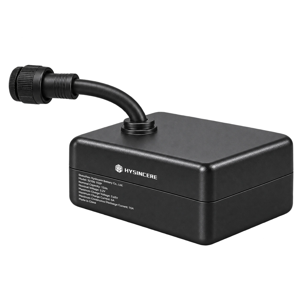 Hysincere 32700 1S2P 12Ah 3.2V solar lighting lithium battery pack, front three-quarter view