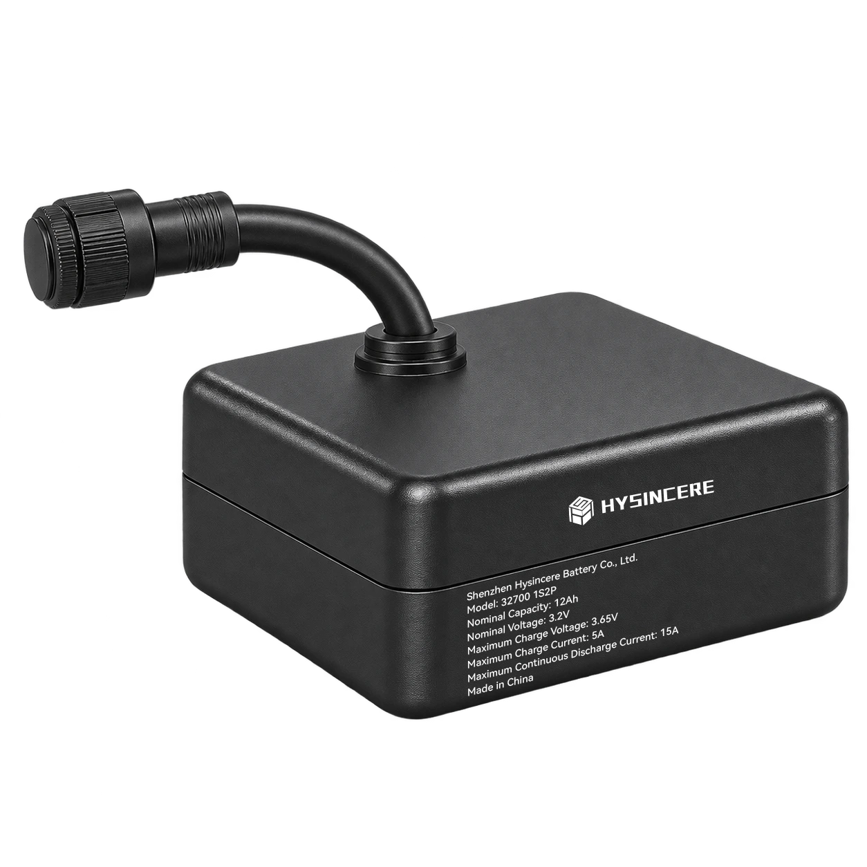 Hysincere 32700 1S2P 12Ah 3.2V solar lighting lithium battery pack, opposite front view