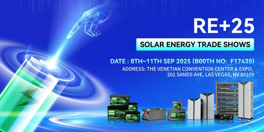 HYSINCERE battery technologies booth at the RE+ 2025 clean energy trade show in Las Vegas