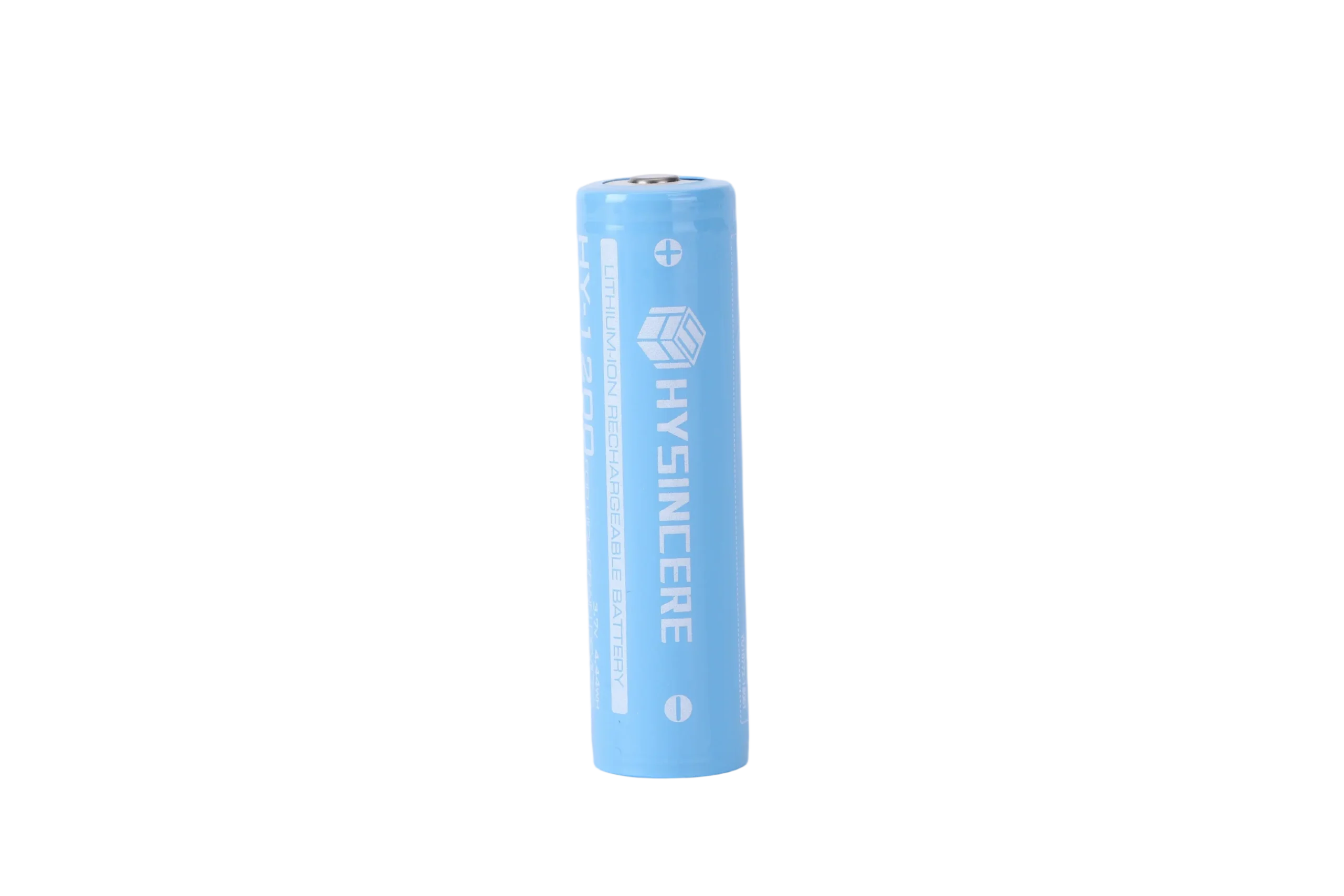 Hysincere KC Battery 18650 1S1P 3.7V 1200mAh button-top protected cell transparent product detail main front view
