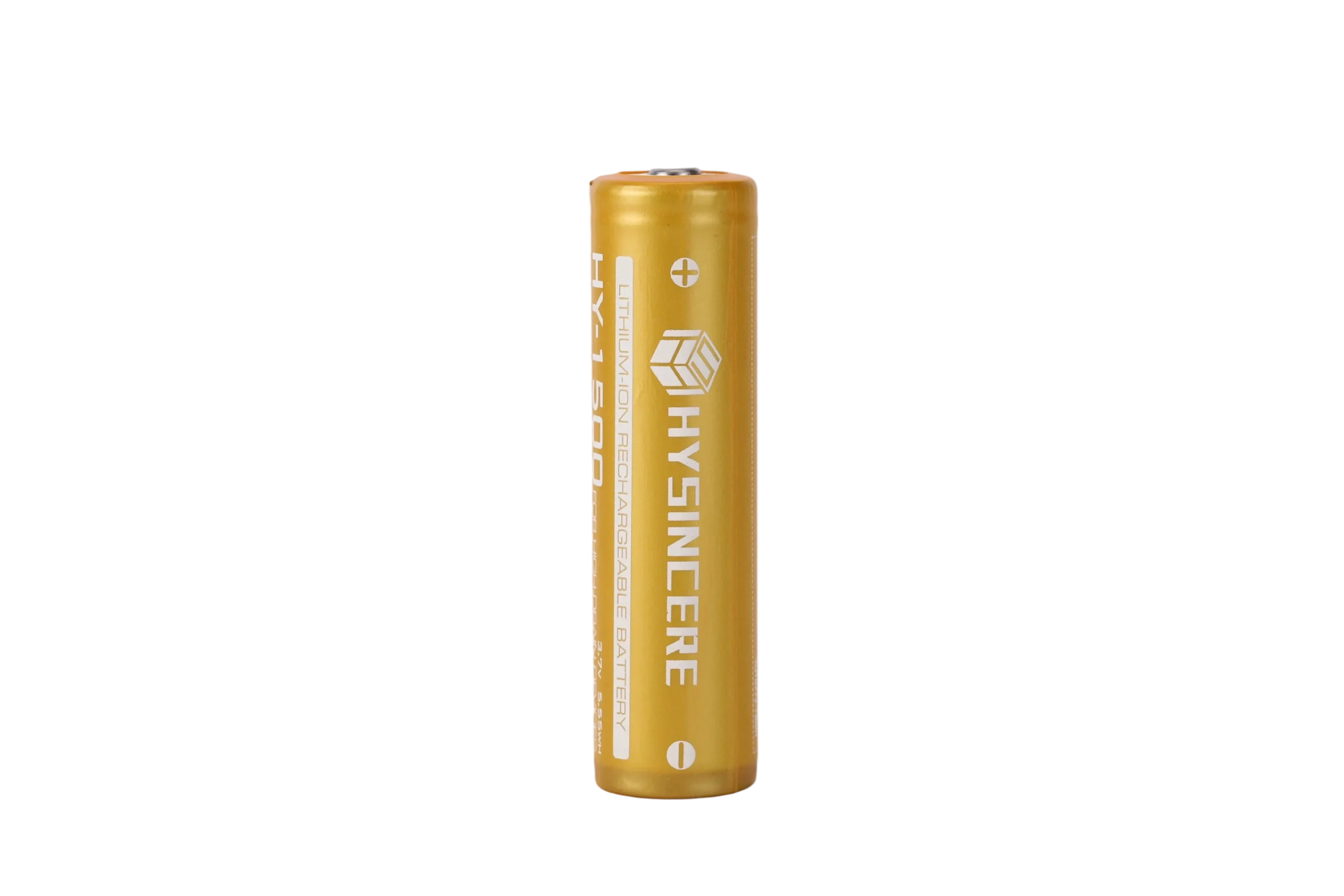 Hysincere KC Battery 18650 1S1P 3.7V 1500mAh button-top protected cell transparent product detail main front view