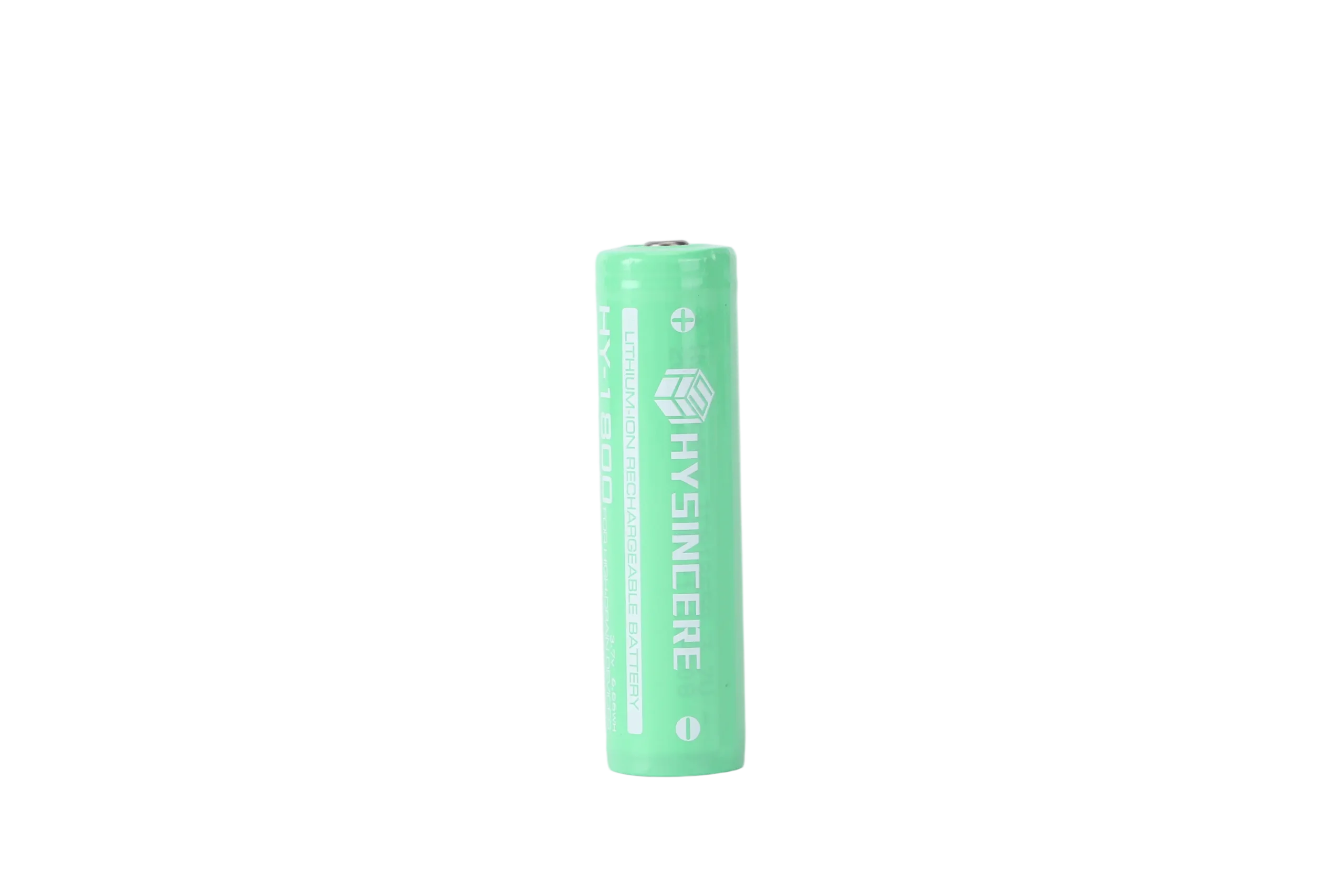 Hysincere KC Battery 18650 1S1P 3.7V 1800mAh button-top protected cell transparent product detail main front view