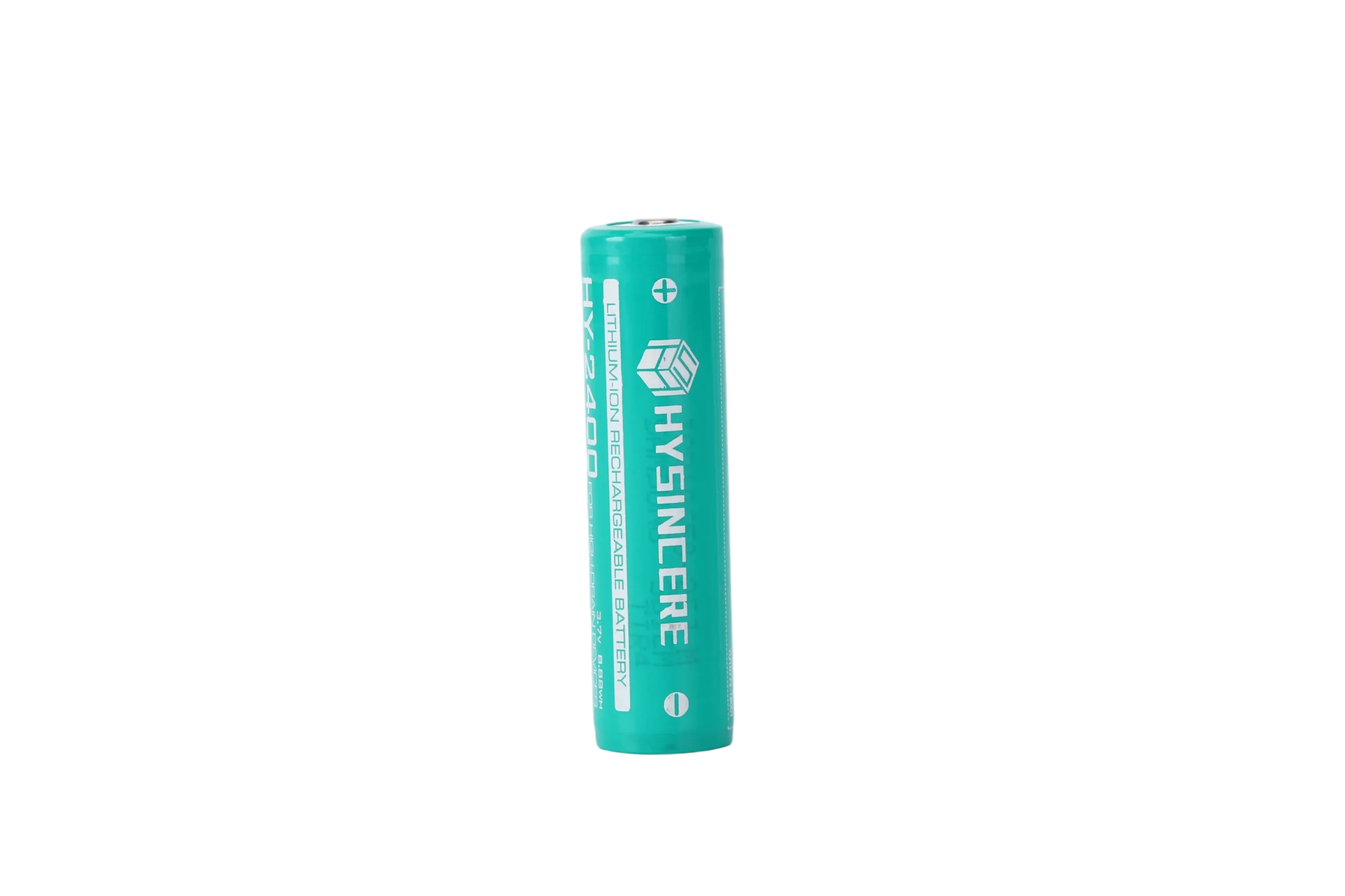 Hysincere KC Battery 18650 1S1P 3.7V 2400mAh button-top protected cell transparent product detail main front view
