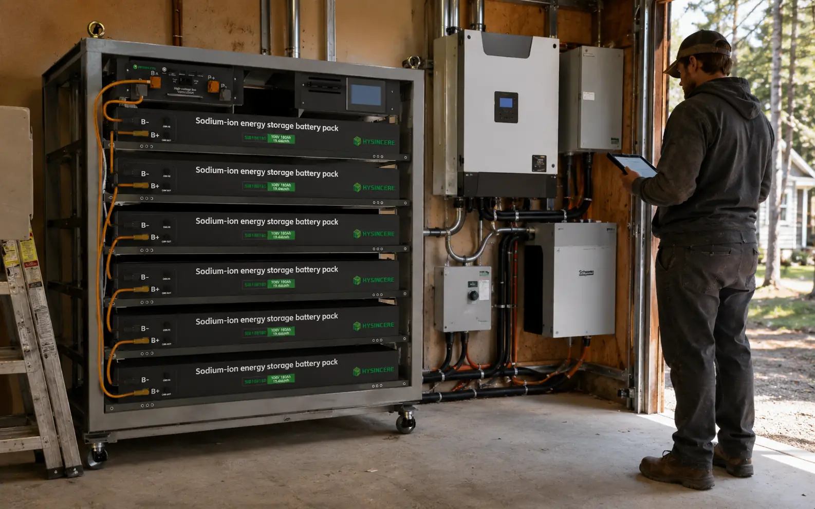 Hysincere SIB-HV35 sodium-ion energy storage system installed for RV and home power applications