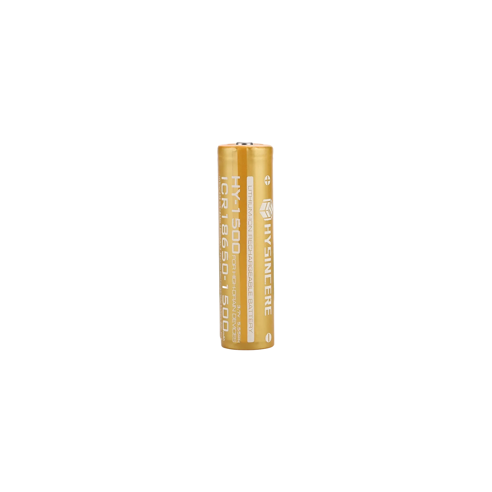 Hysincere 18650 1S1P 1500mAh button top protected KC battery