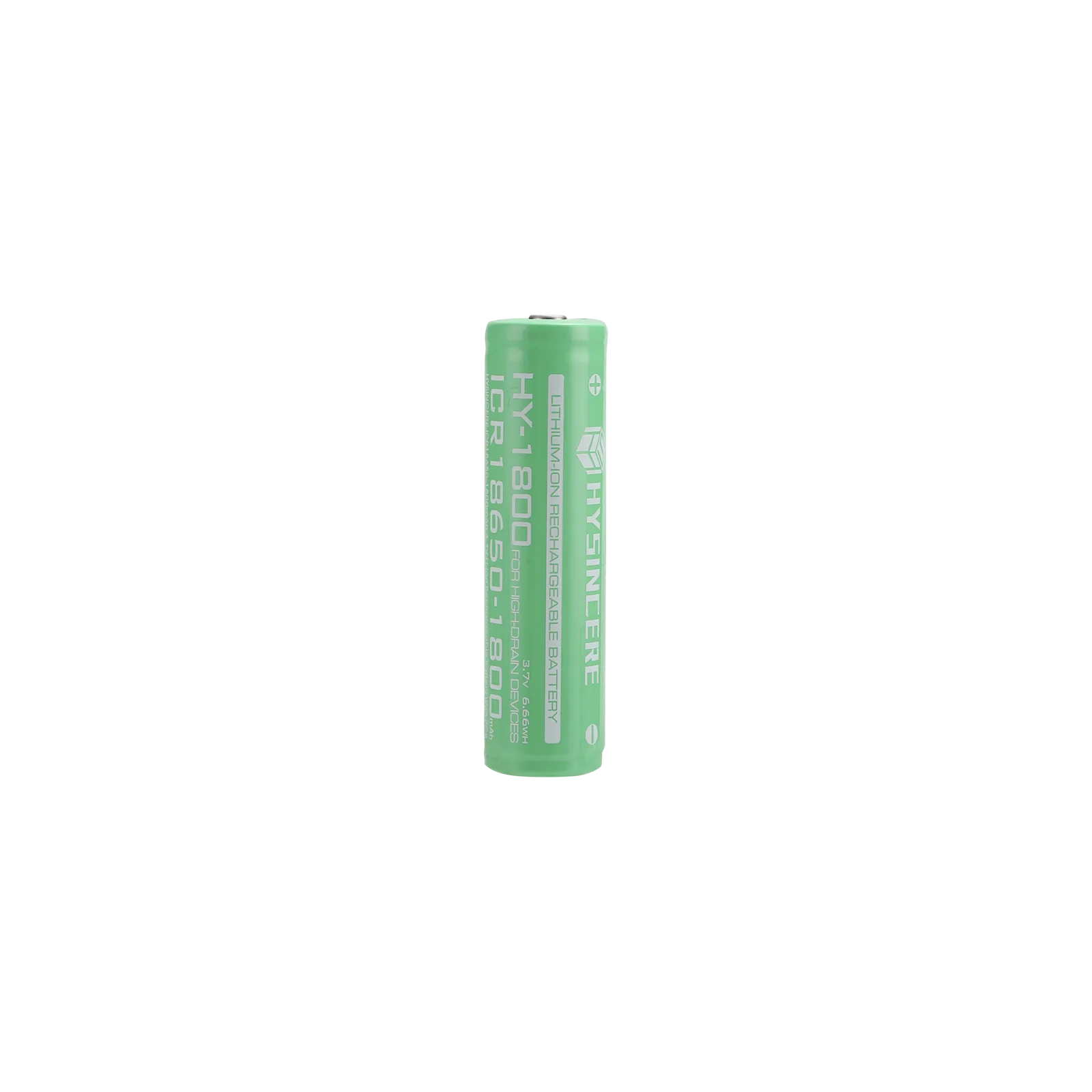 Hysincere 18650 1S1P 1800mAh button top protected KC battery