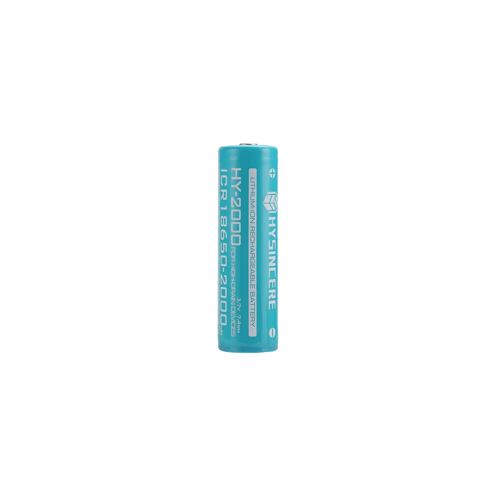 Hysincere 18650 1S1P 2000mAh button top protected KC battery
