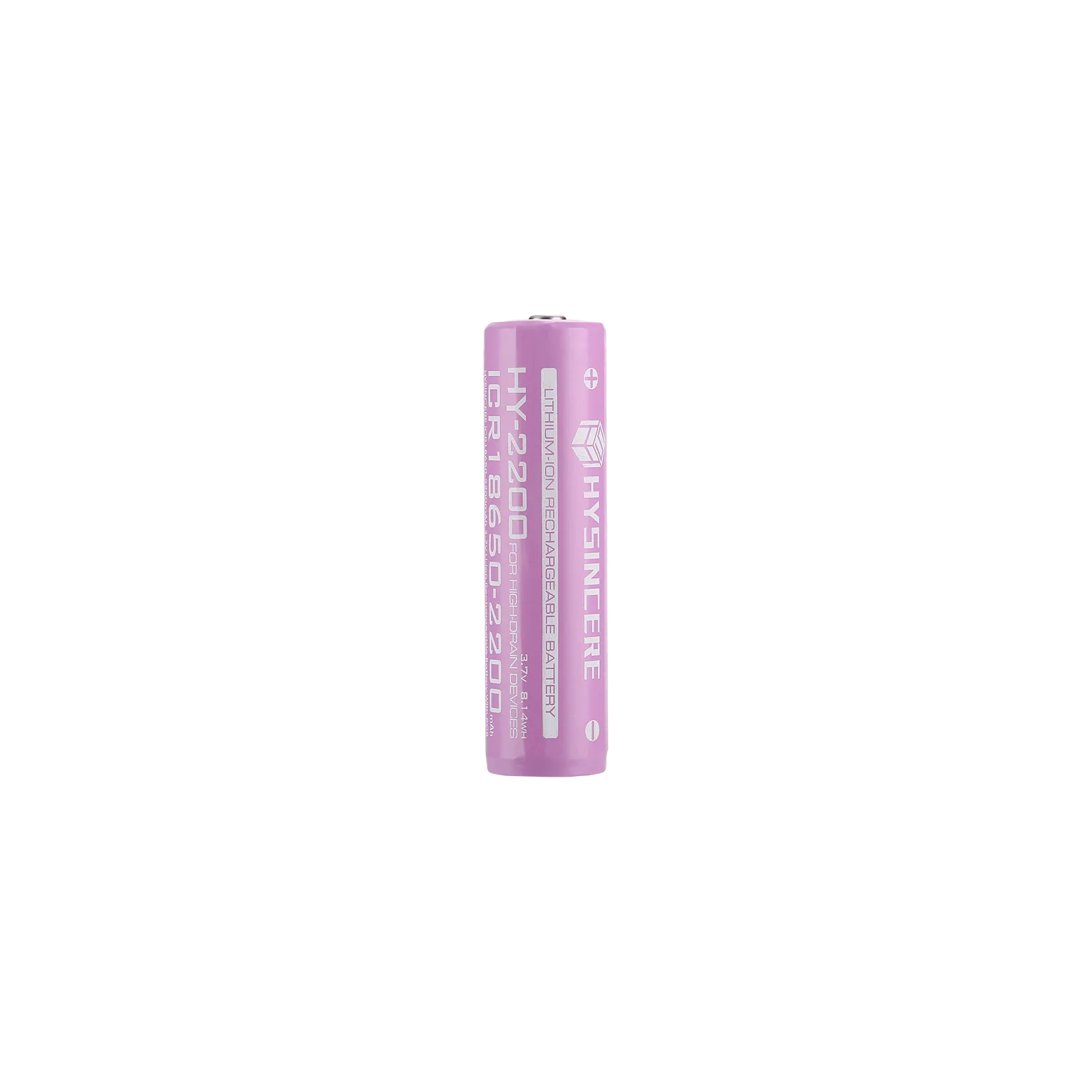 Hysincere 18650 1S1P 2200mAh button top protected KC battery