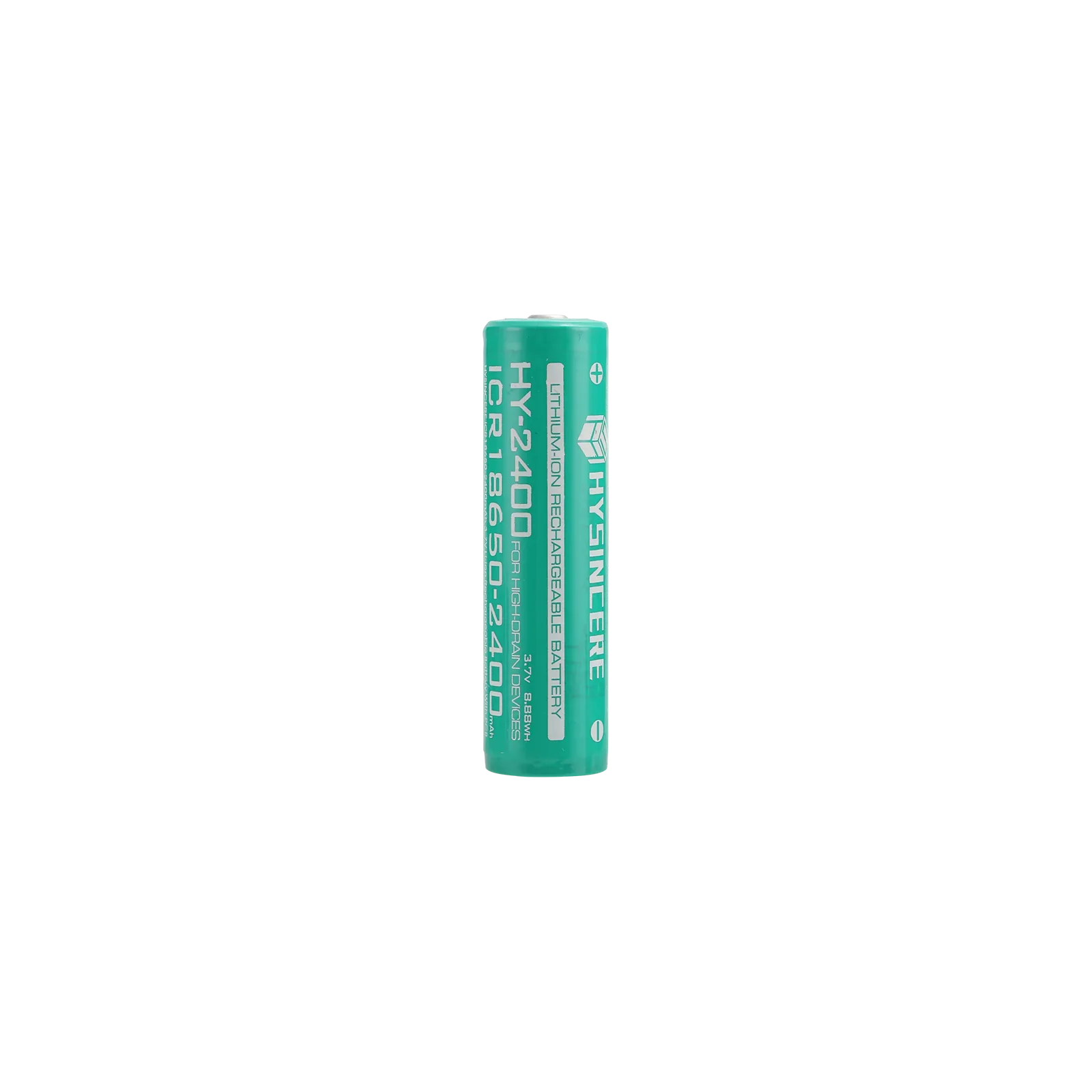 Hysincere 18650 1S1P 2400mAh button top protected KC battery