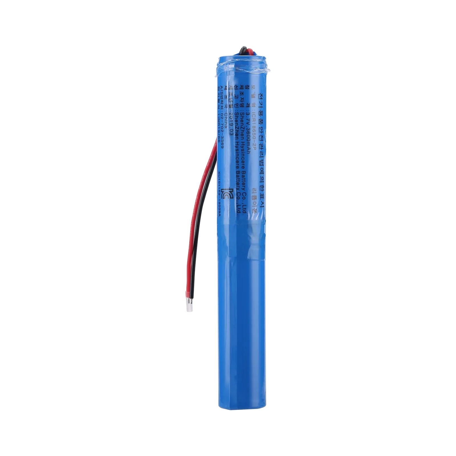 Hysincere 18650 1S2P 3600mAh KC battery