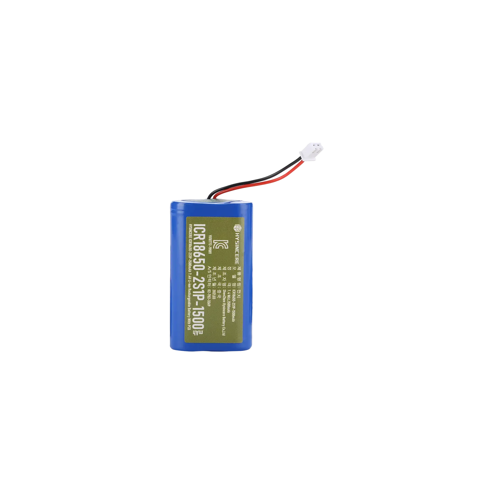 Hysincere 18650 2S1P 1500mAh KC battery pack