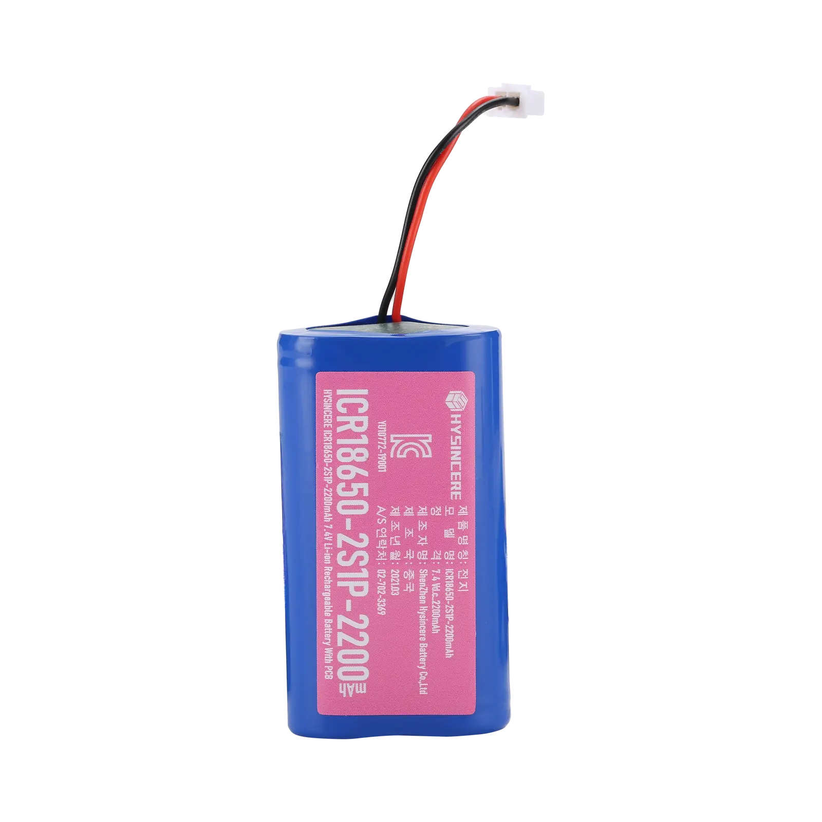 Hysincere 18650 2S1P 2200mAh KC battery
