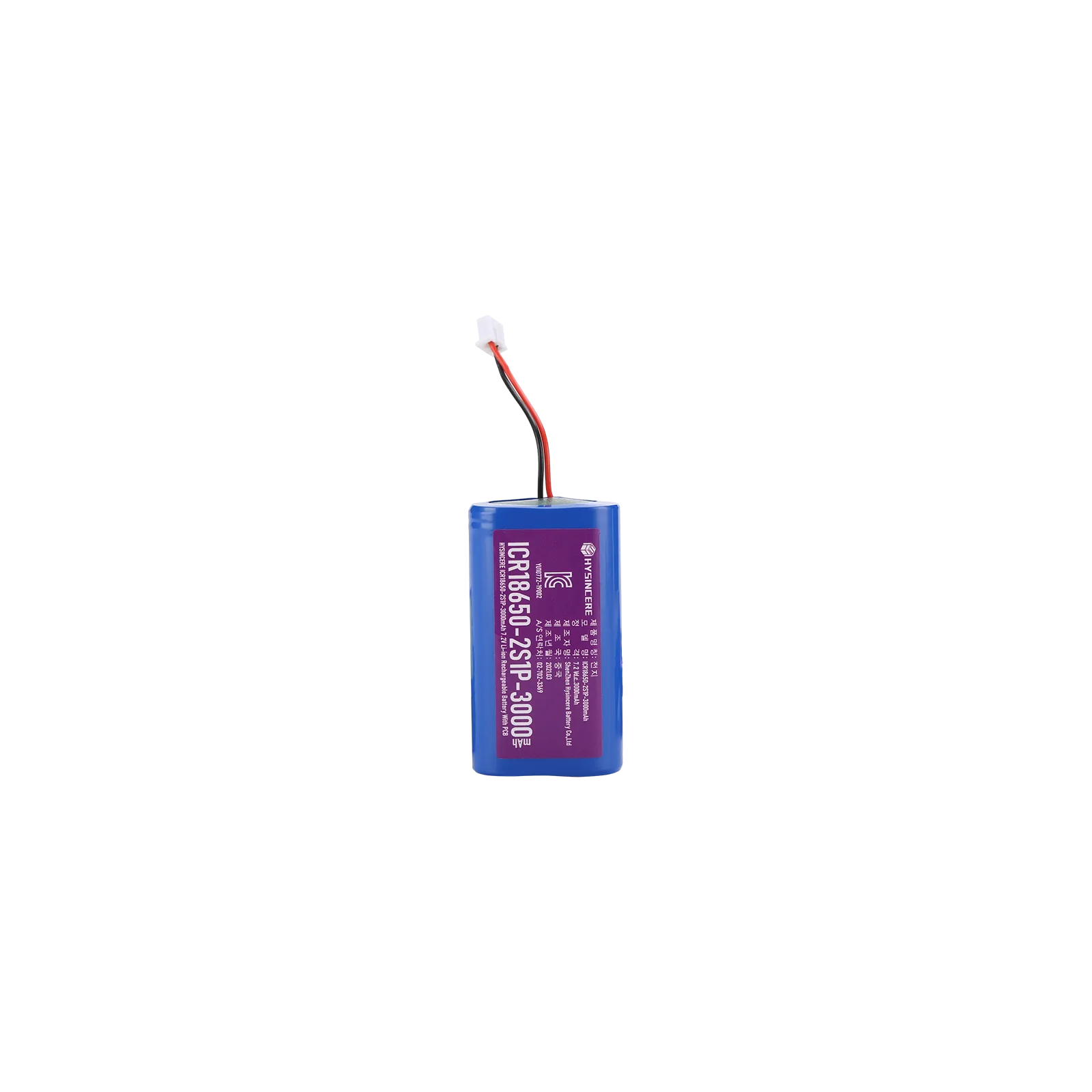 Hysincere 18650 2S1P 3000mAh KC battery pack