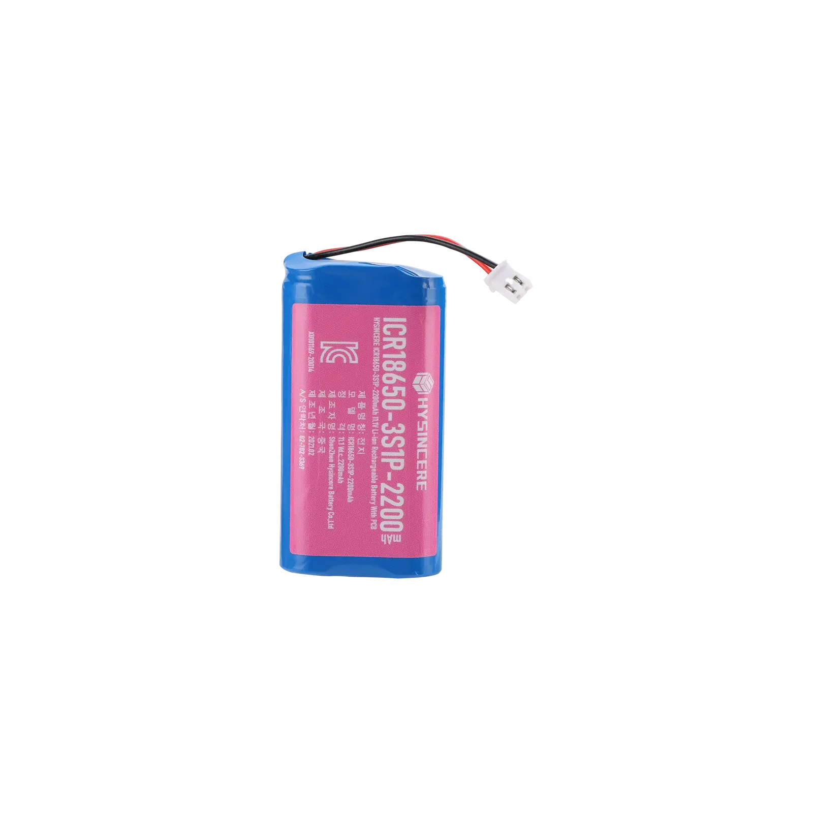 Hysincere 18650 3S1P 2200mAh KC battery pack