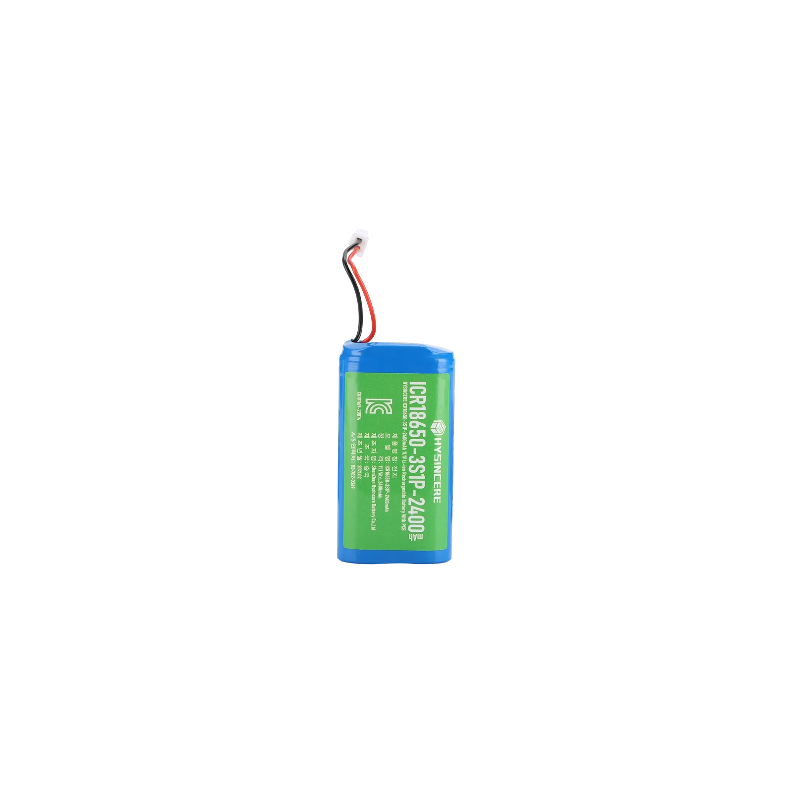 Hysincere 18650 3S1P 2400mAh KC battery pack