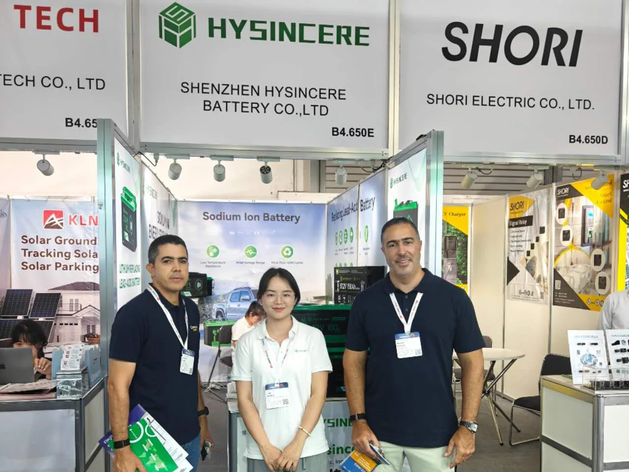 HYSINCERE booth at The smarter E Europe 2026 showcasing energy storage battery solutions in Munich
