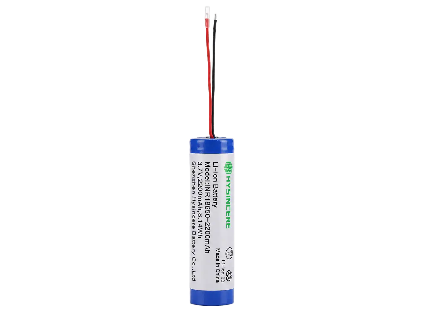 HYSINCERE 18650 1S1P 2200mAh 3.7V wired KC lithium-ion battery