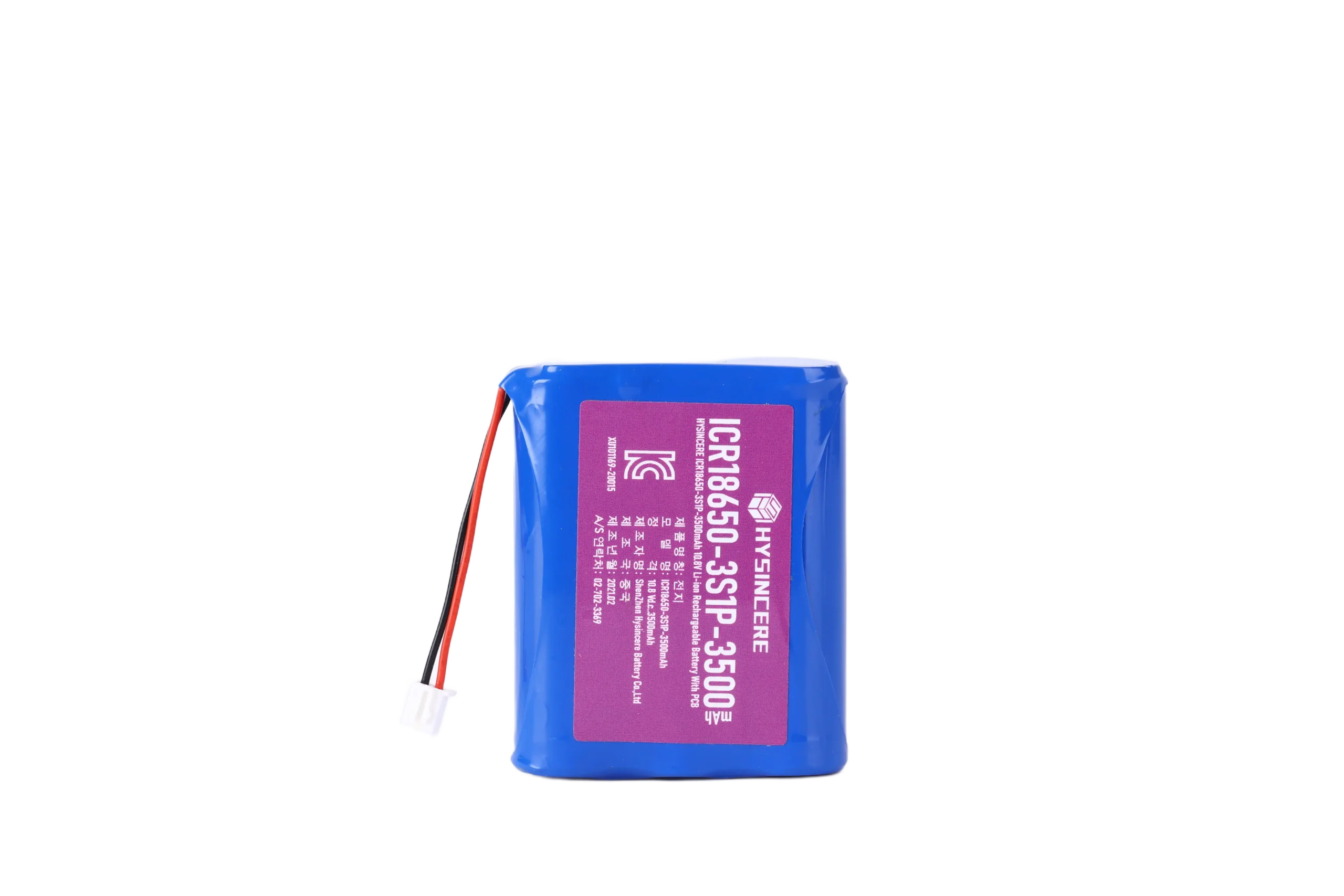 HYSINCERE 18650 3S1P 3500mAh 10.8V KC认证锂离子电池组