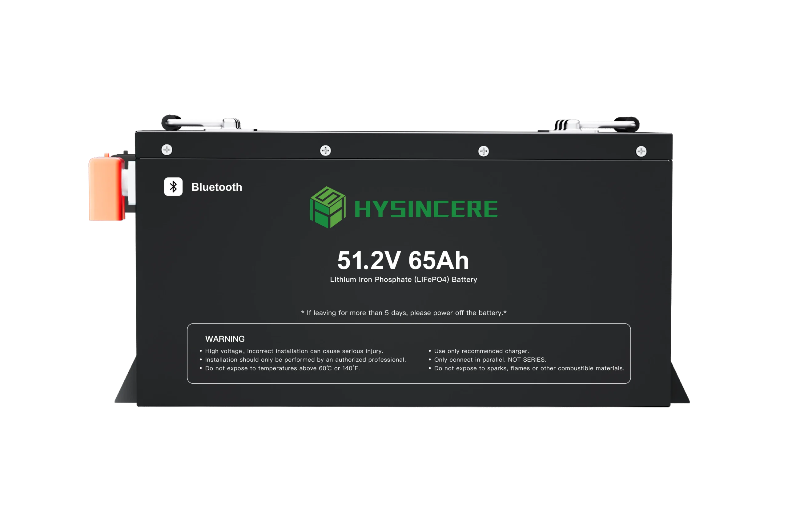 Hysincere GF5165N-B 51.2V 65Ah LiFePO4 golf cart battery front view