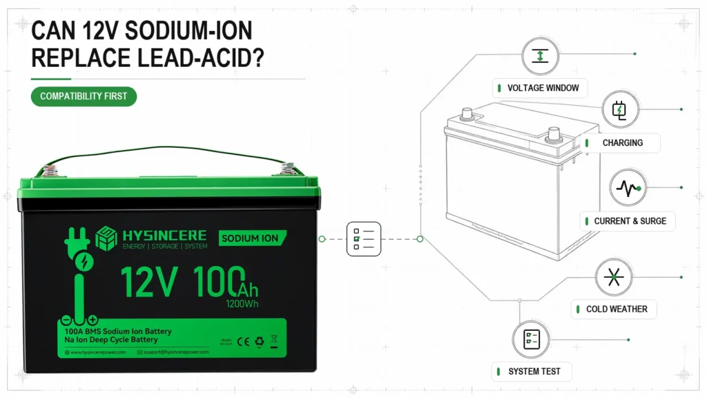 12V sodium-ion battery replacement compatibility guide for lead-acid systems