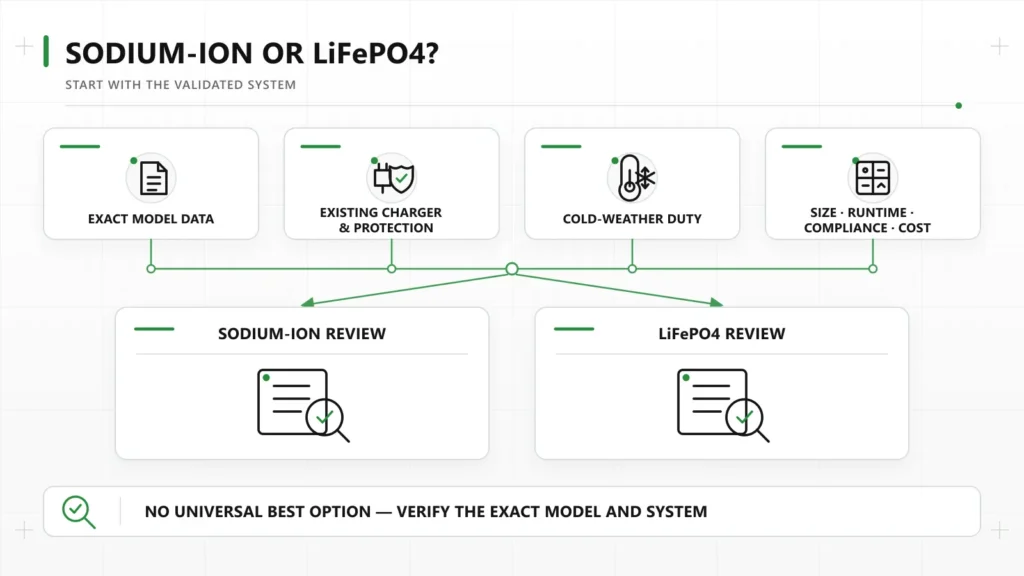 Sodium-ion versus LiFePO4 decision guide for 12V lead-acid replacement