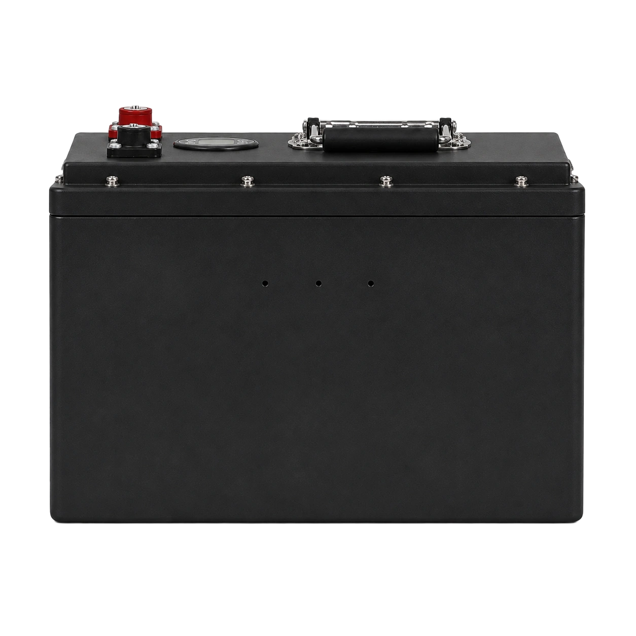 Hysincere LiFePO4 8S1P 100Ah robot battery with a black enclosure, carrying handle and top terminals