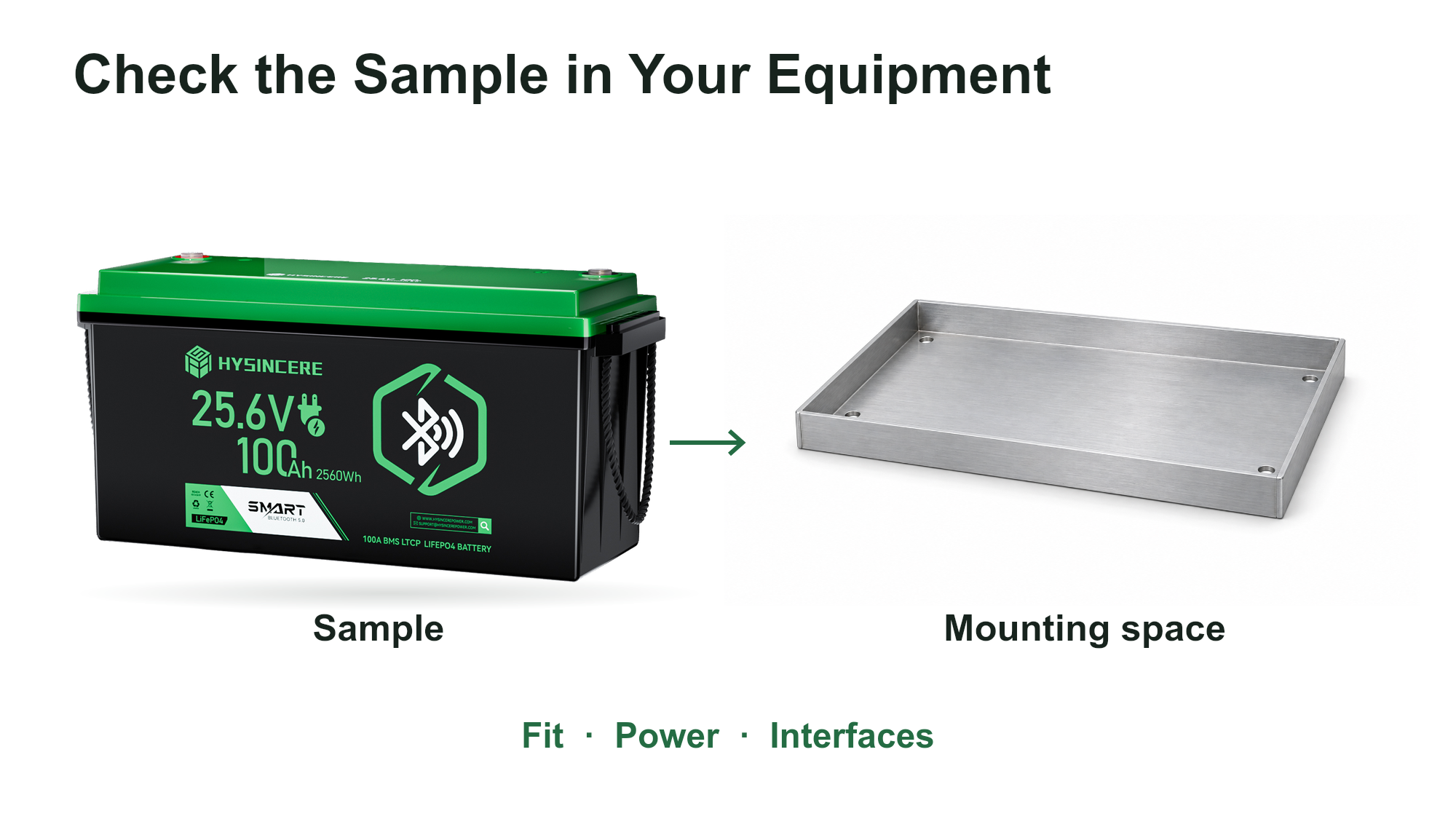 Hysincere LF24100N-B sample photograph beside a fully visible illustrative mounting tray